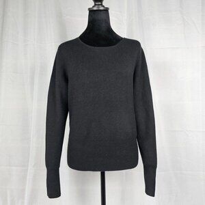 French Connection Open-Back Long-Sleeve Knit Blouse Women's M (Black)